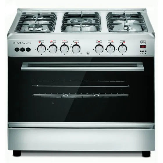 Royal Crystal Cast Freestanding Digital Gas Cooker, 5 Burners, Stainless Steel - 2010255 Royal Crystal Cast Freestanding Digital Gas Cooker, 5 Burners, Stainless Steel - 2010255